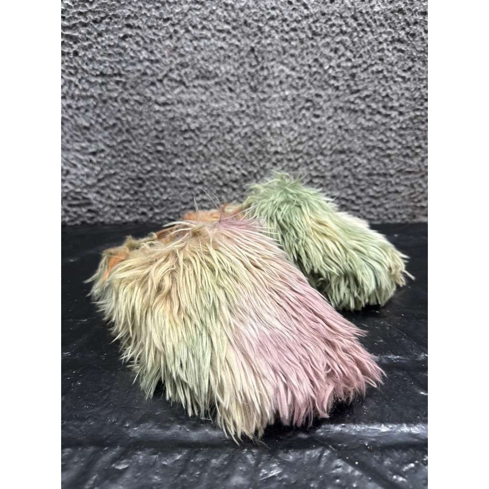 MM6 Maison Margiela Paris Faux Fur Slip On Slides Multicolor Womens Size 37 EU